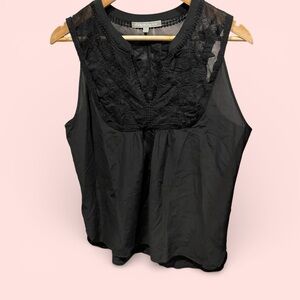 Y2K Silk lace whimsigoth royale queen sleeveless blouse Daniel Rainn black magic